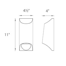 Load image into Gallery viewer, Mega Outdoor LED Wall Light- line drawing.