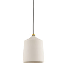 Load image into Gallery viewer, Megan Pendant Light in Aged Brass / Matte White.