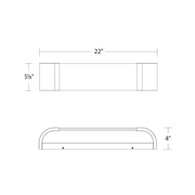 Load image into Gallery viewer, Melrose LED Bath Wall Light - line drawing.