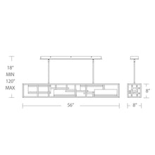Load image into Gallery viewer, Memory Linear LED Pendant Light- line drawing.