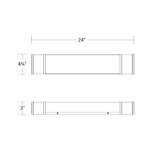 Load image into Gallery viewer, Mercer LED Bath Wall Light - line drawing.
