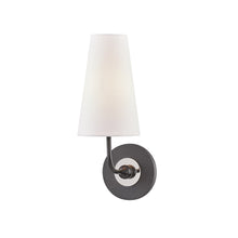 Load image into Gallery viewer, Merri Wall Light in Polished Nickel / Black/1-Light.