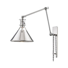 Load image into Gallery viewer, Metal No.2 Swing Arm Wall Light in Polished Nickel.