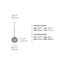 Load image into Gallery viewer, Meteorite Pendant Light - line drawing.