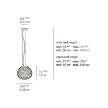 Load image into Gallery viewer, Meteorite Pendant Light - line drawing.