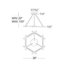 Load image into Gallery viewer, Metric LED Pendant Light - line drawing.