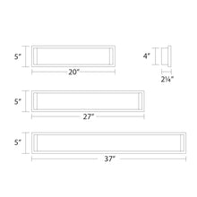 Load image into Gallery viewer, Metro Rectangular LED Bath Vanity Light - line drawing.
