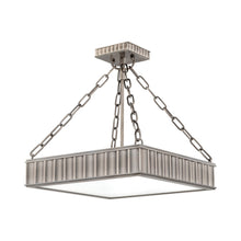 Load image into Gallery viewer, Middlebury Square Semi-Flush Mount Ceiling Light in Historic Nickel.