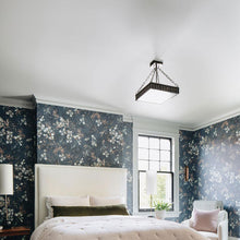 Load image into Gallery viewer, Middlebury Square Semi-Flush Mount Ceiling Light in bedroom.
