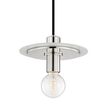 Load image into Gallery viewer, Milo Disc Pendant Light in Polished Nickel / White/Small.