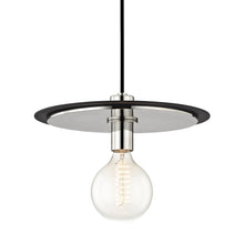 Load image into Gallery viewer, Milo Disc Pendant Light in Polished Nickel / Black/Large.