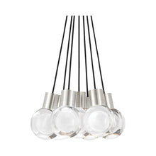 Load image into Gallery viewer, Mina 7-Light LED Pendant Light in Black/Satin Nickel.