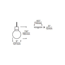 Load image into Gallery viewer, Mina Single LED Pendant Light - line drawing.