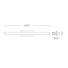 Load image into Gallery viewer, Mini Vogue LED Bath Bar- line drawing.
