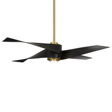 Load image into Gallery viewer, Artemis IV LED Ceiling Fan in Soft Brass / Matte Black.