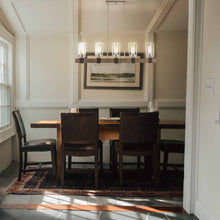 Load image into Gallery viewer, Bridlewood Linear Pendant Light in dining room.