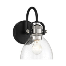 Load image into Gallery viewer, Monico Bath Wall Light in Coal/Polished Nickel.