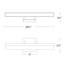 Load image into Gallery viewer, Minx LED Bath Vanity Light- line drawing.
