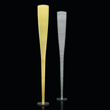 Load image into Gallery viewer, Mite Floor Lamp in Gold and White.