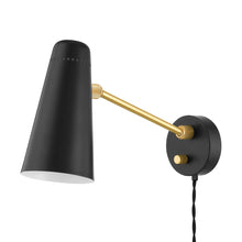 Load image into Gallery viewer, Alex Plug-In Wall Light in Soft Black.