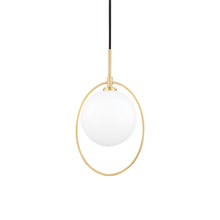 Load image into Gallery viewer, Babette LED Pendant Light in Aged Brass.