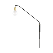 Load image into Gallery viewer, Becca Plug-In Wall Light in Aged Brass/Soft Black.