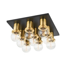 Load image into Gallery viewer, Brandi Flush Mount Ceiling Light in Aged Brass/Soft Black (9-Light).