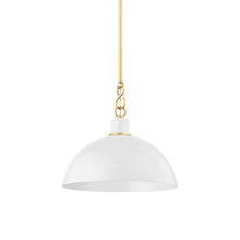 Load image into Gallery viewer, Camille Pendant Light in Aged Brass/Glossy White (Small).