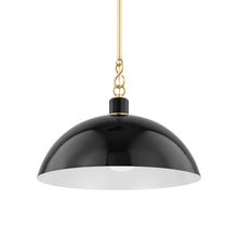 Load image into Gallery viewer, Camille Pendant Light in Aged Brass/Glossy Black (Large).