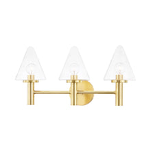 Load image into Gallery viewer, Connie Bath Vanity Light in Aged Brass (3-Light).