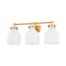 Load image into Gallery viewer, Elli Vanity Wall Light in Aged Brass (3-Light).