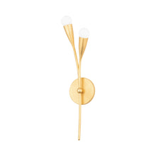 Load image into Gallery viewer, Elsa Wall Light in Gold Leaf.
