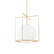 Load image into Gallery viewer, Frankie Caged Pendant Light in Aged Brass (Large).