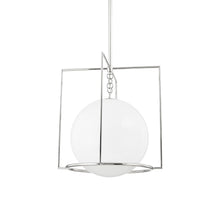 Load image into Gallery viewer, Frankie Caged Pendant Light in Polished Nickel (Large).