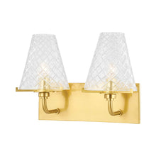 Load image into Gallery viewer, Irene Bath Vanity Wall Light in Aged Brass (2-Light).