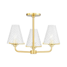 Load image into Gallery viewer, Irene Semi Flush Mount Ceiling Light in Aged Brass.