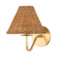 Load image into Gallery viewer, Issa Wall Light in Aged Brass.
