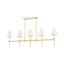 Load image into Gallery viewer, Janelle Linear Pendant Light in Aged Brass.