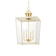 Load image into Gallery viewer, June Pendant Light in Aged Brass/Soft Cream (Large).