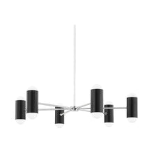 Load image into Gallery viewer, Kira Chandelier in Polished Nickel/Soft Black (12-Light).