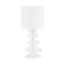 Load image into Gallery viewer, Liwa Table Lamp in Aged Brass/Ceramic Gloss White.