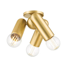 Load image into Gallery viewer, Lolly Flush Mount Ceiling Light in Aged Brass.