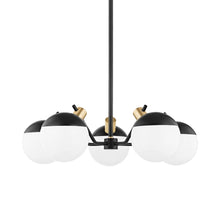 Load image into Gallery viewer, Miranda LED Chandelier in Aged Brass/Soft Black.