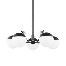 Load image into Gallery viewer, Miranda LED Chandelier in Polished Nickel/Soft Black.