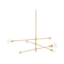 Load image into Gallery viewer, Slater Chandelier in Aged Brass.