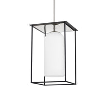 Load image into Gallery viewer, Teres Pendant Light in Polished Nickel/Textured Black (Large).