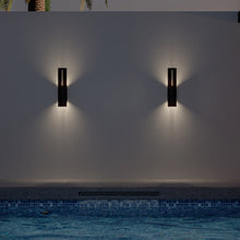 Load image into Gallery viewer, Aegis Outdoor LED Wall Light in Outside Area.