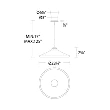 Load image into Gallery viewer, Alfa LED Pendant Light - line drawing.