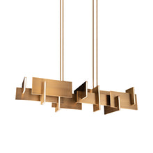 Load image into Gallery viewer, Amari Linear LED Pendant Light in Aged Brass.
