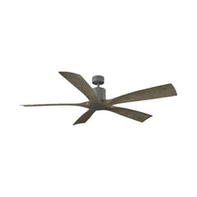 Load image into Gallery viewer, Aviator 5 Downrod Ceiling Fan in Graphite/Weathered Gray.